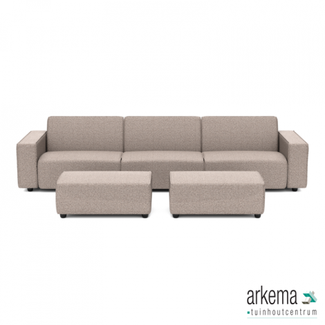 Icon deluxe loungeset 6-zits + 2 hockers small Light Taupe
