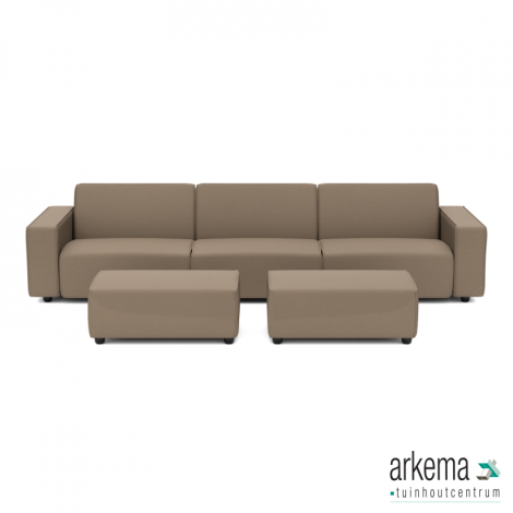 uni loungeset 6-zits + 2 hockers small Dark Taupe