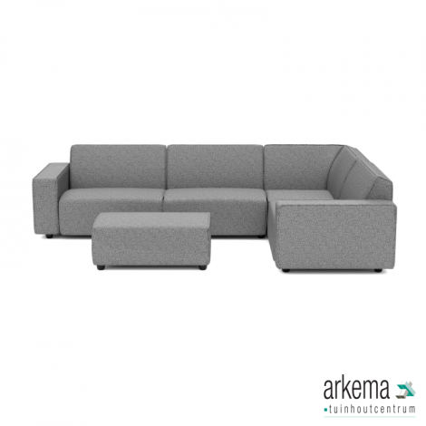 Icon deluxe Loungeset 6-zits hoek + hocker small (rechts) Steel