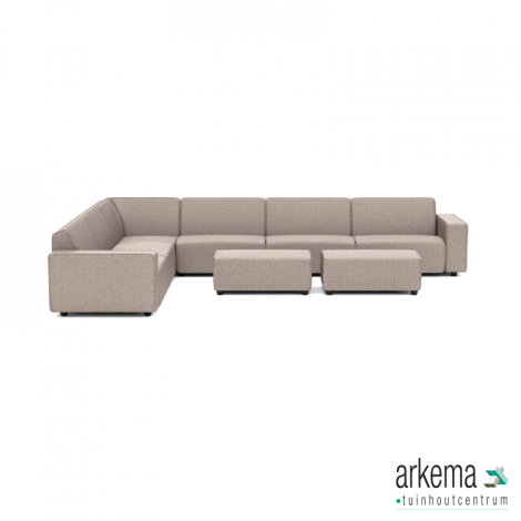 Icon deluxe loungeset 10-zits hoek + 2 hockers S (Links) Light Taupe