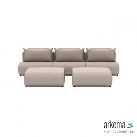 Meubels: Luxury loungeset 330 + 2 Hockers Light Taupe