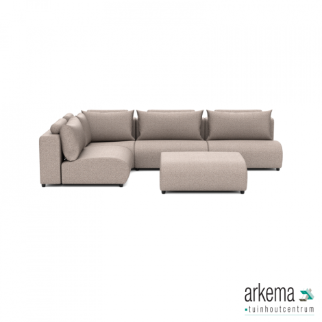 Meubels: Luxury loungeset corner 230x340 + hocker links Light Taupe