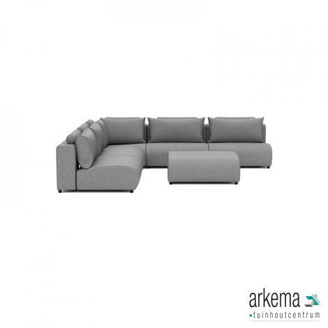 Luxury loungeset corner 340x340 + hocker Steel (links)