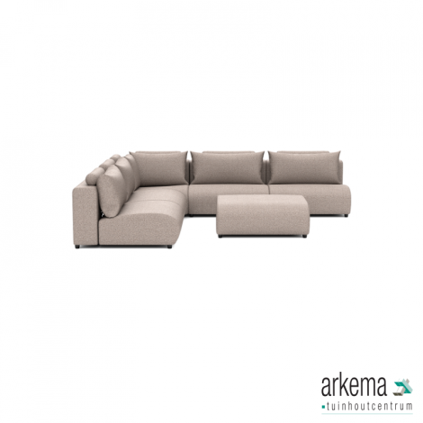 Luxury loungeset corner 340x340 + hocker Light Taupe (links)