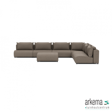 Luxury loungeset corner 450x340 + hocker Charcoal (rechts)