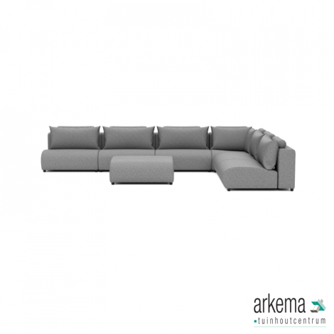Luxury loungeset corner 450x340 + hocker Steel (rechts)