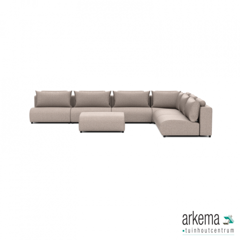 Luxury loungeset corner 450x340 + hocker Light Taupe (rechts)