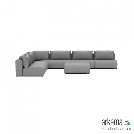 Luxury loungeset corner 450x340 + hocker Steel (links)