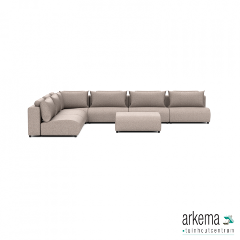 Luxury loungeset corner 450x340 + hocker Light Taupe (links)
