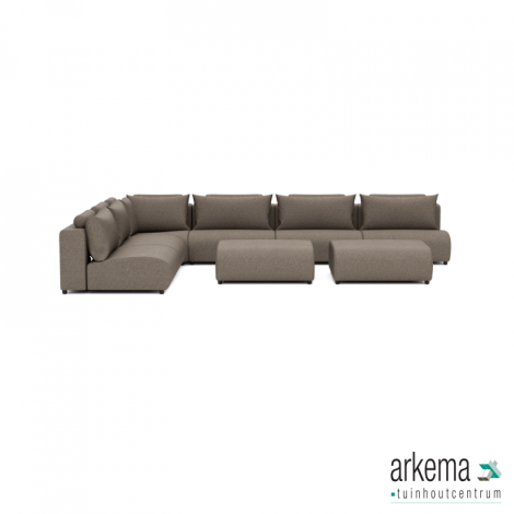 Luxury loungeset corner 450x340 + 2 hockers Charcoal (links)