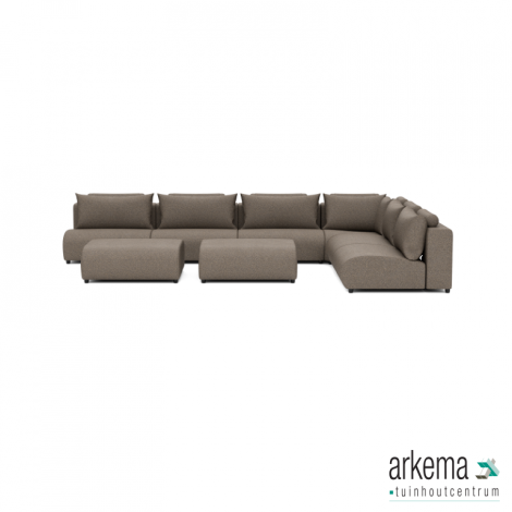 Luxury loungeset corner 450x340 + 2 hockers Charcoal (rechts)