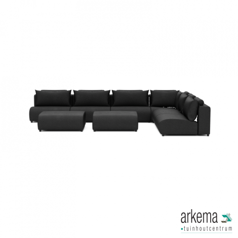 Luxury loungeset corner 450x340 + 2 hockers Anthracite (rechts)
