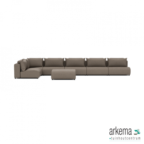 Luxury loungeset corner 560x230 + hocker Charcoal (links)