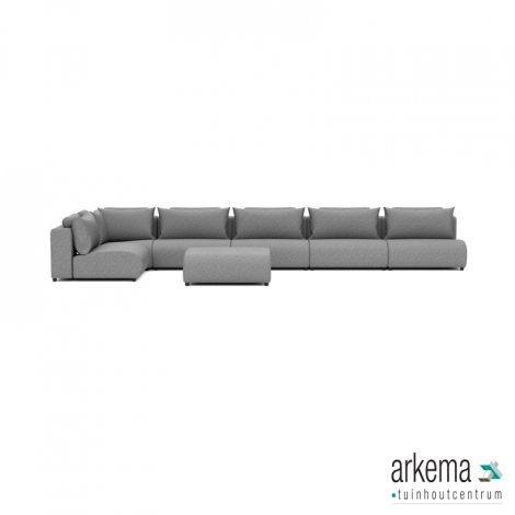 Luxury loungeset corner 560x230 + hocker Steel (links)