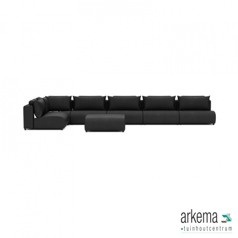 Luxury loungeset corner 560x230 + hocker Anthracite (links)