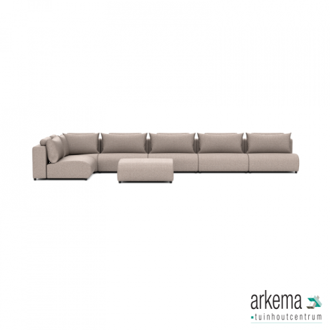 Luxury loungeset corner 560x230 + hocker Light Taupe(links)