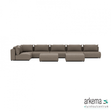 Luxury loungeset corner 560x230 + 2 hockers Charcoal (links)