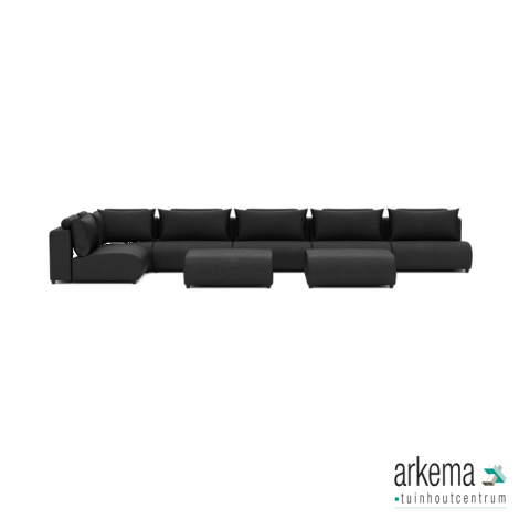 Luxury loungeset corner 560x230 + 2 hockers Anthracite (links)