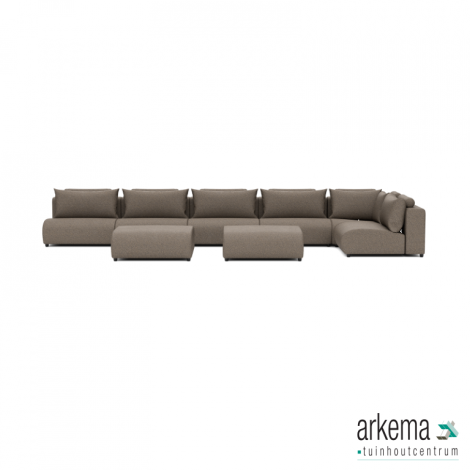 Luxury loungeset corner 560x230 + 2 hockers Charcoal (rechts)