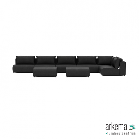 Luxury loungeset corner 560x230 + 2 hockers Anthracite (rechts)