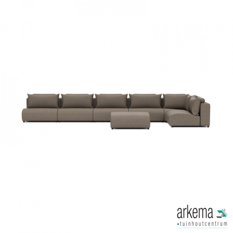 Luxury loungeset corner 560x230 + hocker Charcoal (rechts)