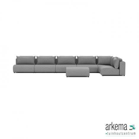 Luxury loungeset corner 560x230 + hocker Steel (rechts)