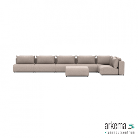 Luxury loungeset corner 560x230 + hocker Light Taupe (rechts)