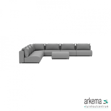 Luxury loungeset corner 450x450 + hocker Steel (links)