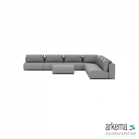 Luxury loungeset corner 450x450 + hocker Steel (rechts)