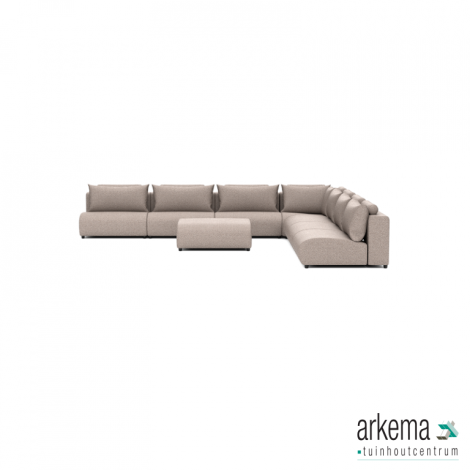 Luxury loungeset corner 450x450 + hocker Light Taupe (rechts)