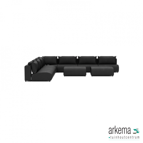 Luxury loungeset corner 450x450 + 2 hockers Anthracite (links)