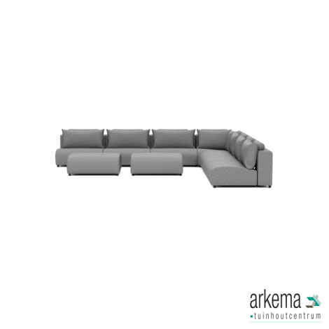 Luxury loungeset corner 450x450 + 2 hockers Steel (rechts)