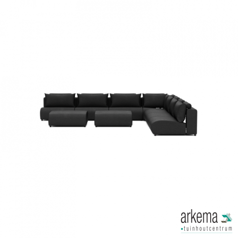 Luxury loungeset corner 450x450 + 2 hockers Anthracite (rechts)