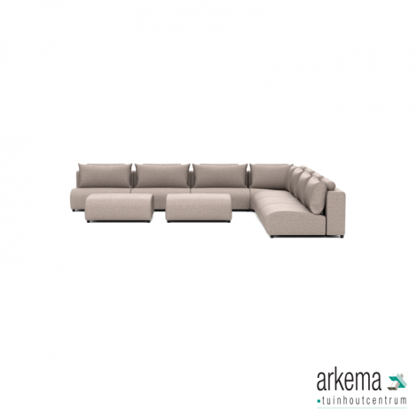 Luxury loungeset corner 450x450 + 2 hockers Light Taupe (rechts)