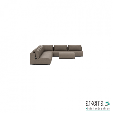Luxury loungeset corner 340x560 + hocker Charcoal (links)