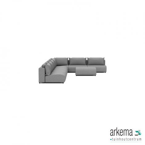 Luxury loungeset corner 340x560 +hocker Steel (links)