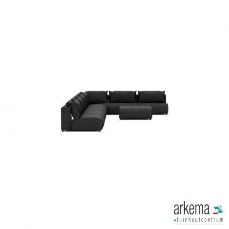 Luxury loungeset corner 340x560 + hocker Anthracite (links)