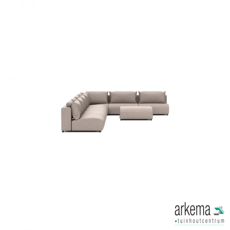 Luxury loungeset corner 340x560 +hocker Light Taupe (links)