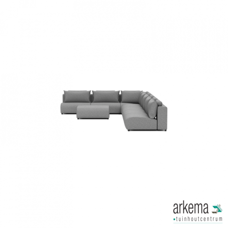 Luxury loungeset corner 340x560 + hocker Steel (rechts)