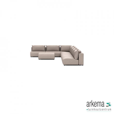 Luxury loungeset corner 340x560 + hocker Light Taupe(rechts)