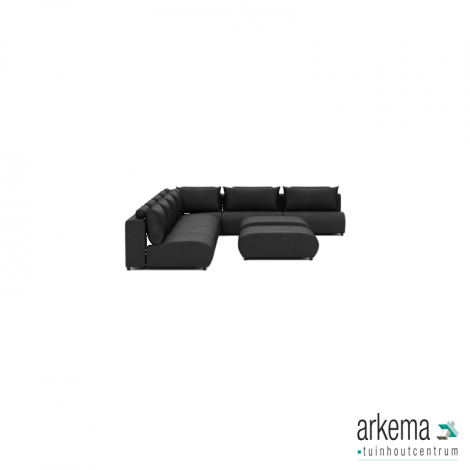 Luxury loungeset corner 340x560 +2 hockers Anthracite (links)