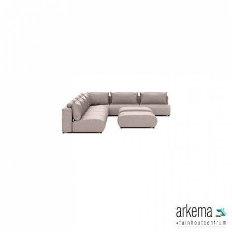 Luxury loungeset corner 340x560 +2 hockers Light Taupe (links)