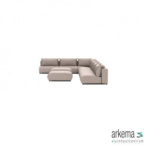 Luxury loungeset corner 340x560 +2 hockers Light Taupe (rechts)