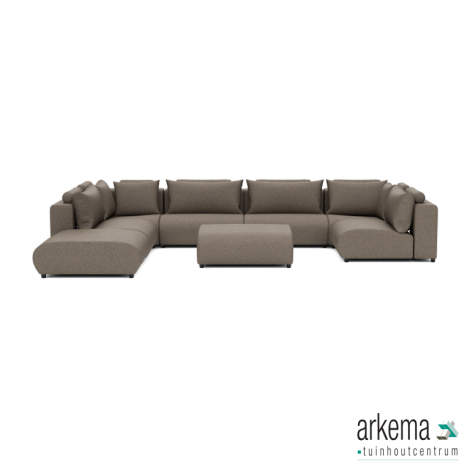Luxury loungeset u-sofa 230x460x230 + 2 hockers Charcoal