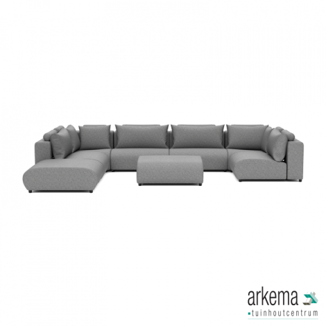 Luxury loungeset u-sofa 230x460x230 + 2 hockers Steel