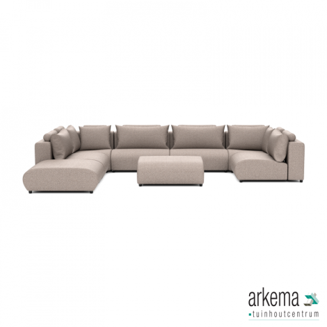 Luxury loungeset u-sofa 230x460x230 + 2 hockers Light Taupe