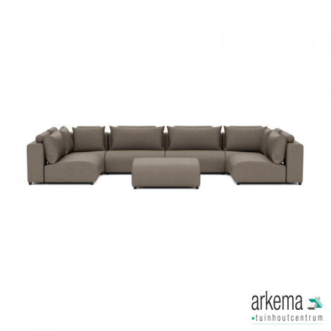 Luxury loungeset u-sofa 230x460x230 + hocker Charcoal