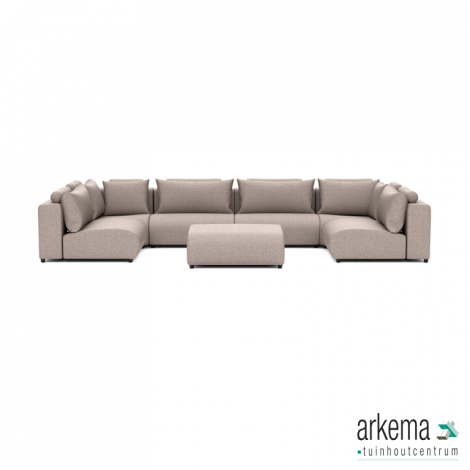 Luxury loungeset u-sofa 230x460x230 + hocker Light Taupe