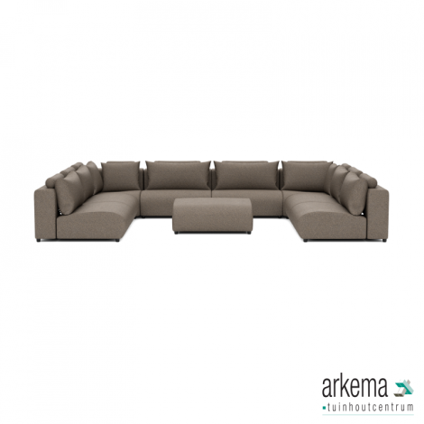Luxury loungeset u-sofa 340x460x340 + hocker Charcoal