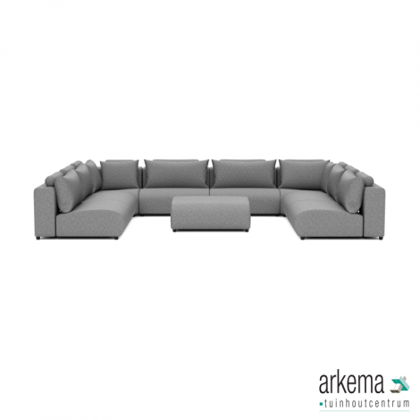 Luxury loungeset u-sofa 340x460x340 + hocker Steel